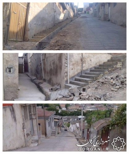 پیاده رو سازي پله ای در معابر مورد نياز سطح منطقه دو شهرداري گرگان - خيابان امامرضا ۳۶
