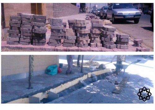 ادامه عمليلت پیاده روسازی  در معابر سطح منطقه دو شهرداري گرگان -رسالت ٤٠