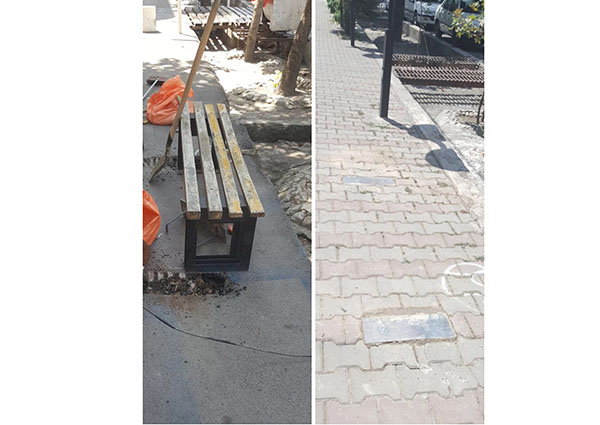 اجرای فنداسیون نیمکتهای جدید در سطح شهر فاز اول از انبار جهاد تا گلشهر
