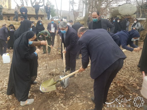 آیین درختکاری یادمان شهدای گرگان باحضور شهردار و مادران شهدا برگزار شد +تصاویر 