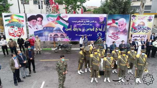 در روز جهانی قدس؛ پرچم فلسطین بر فراز میدان شهرداری گرگان برافراشته شد