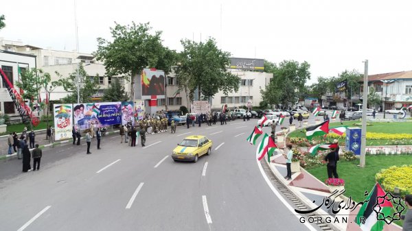 در روز جهانی قدس؛ پرچم فلسطین بر فراز میدان شهرداری گرگان برافراشته شد