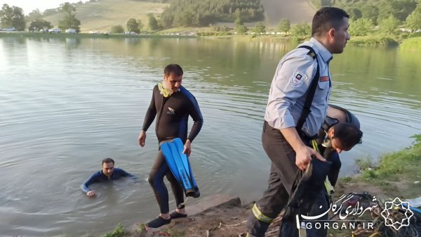 آب بندان توشن و جعفرآباد قربانی گرفت؛اعزام غواصان آتش نشانی گرگان به محل حادثه