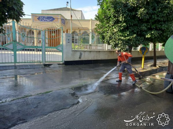 طرح استقبال شهرداری گرگان از ماه محرم؛ پاکسازی و شست وشوی معابر انجام شد