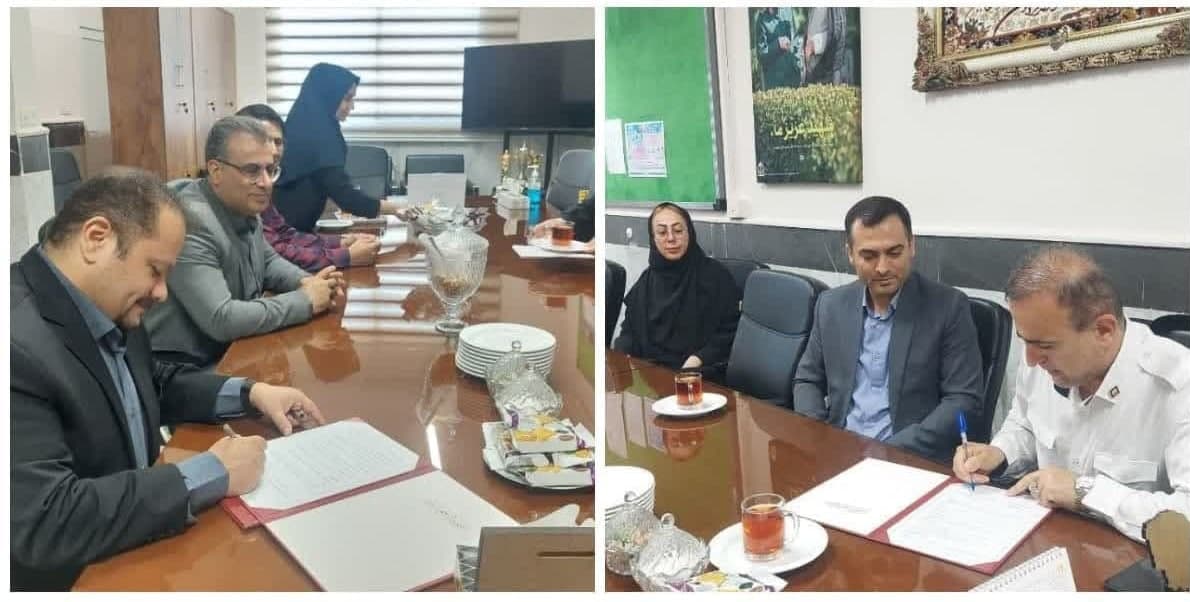 عقد تفاهمنامه همکاری مابین آتش نشانی گرگان و مرکز بهداشت گرگان