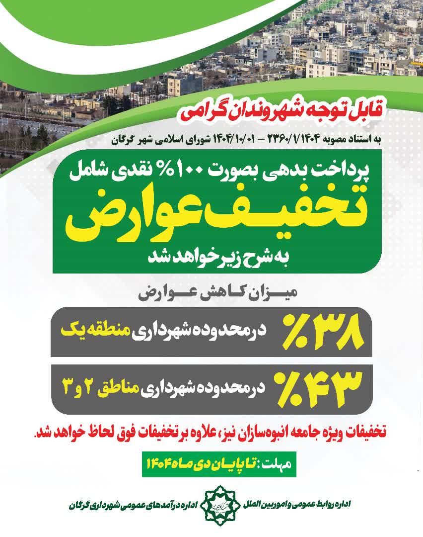 خبر خوش شهرداری گرگان به بدهکاران عوارض ساختمانی