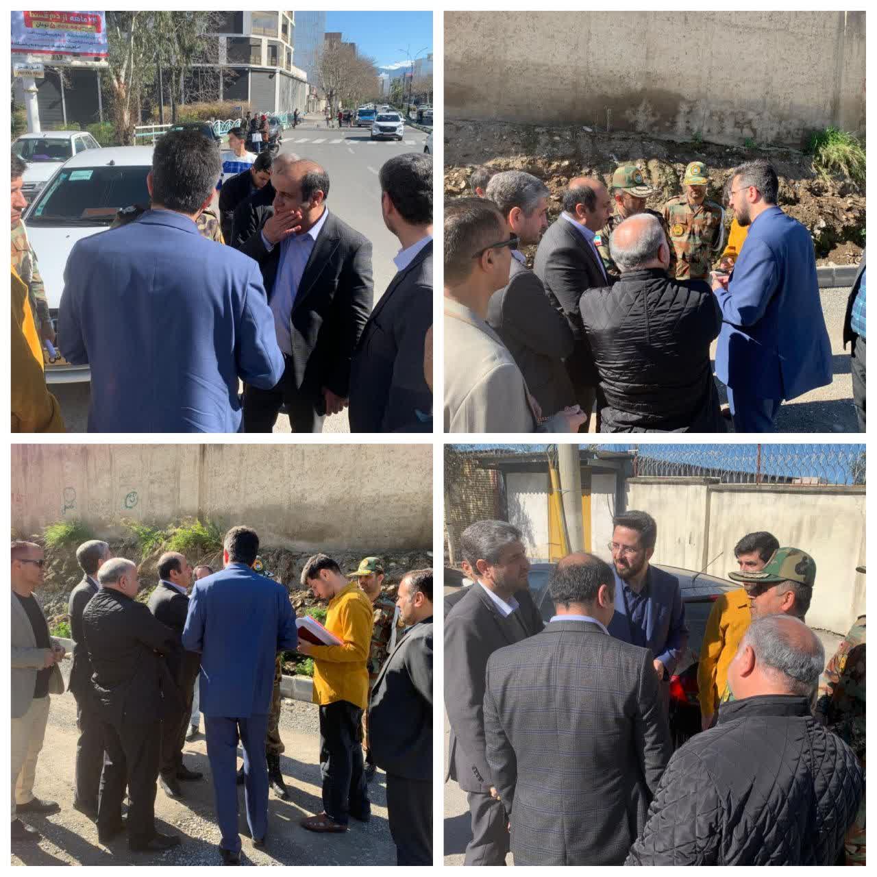 بازدید دادستان و شهردار مرکز استان از عملیات بازگشایی معبر ضلع شرقی ارتش
