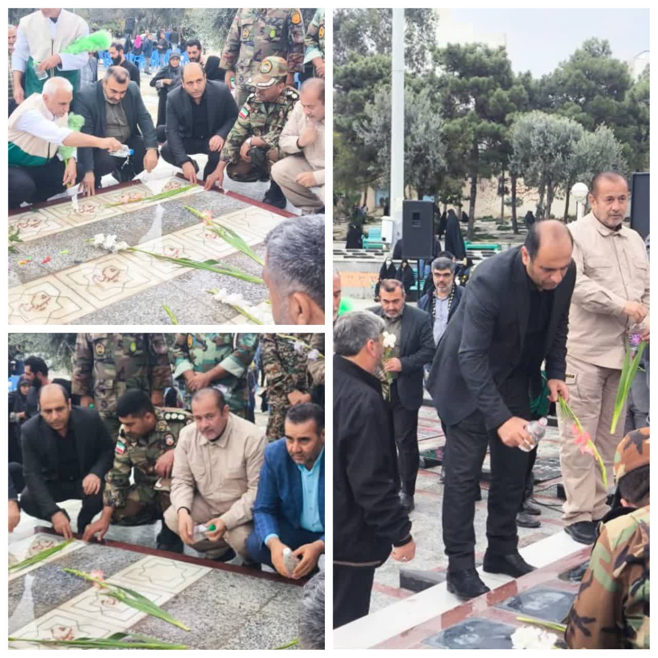 غبارروبی و عطرافشانی گلزار شهدای گرگان ب...