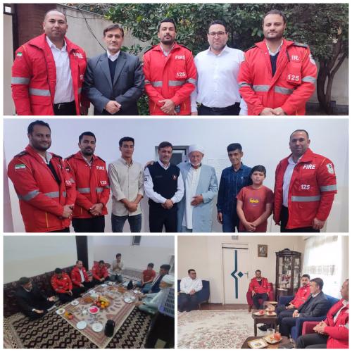 دیدار سرپرست سازمان آتش‌نشانی گرگان با پیشکسوت‌ترین و نیروی جوان و جدیدالورود اهل سنت این سازمان